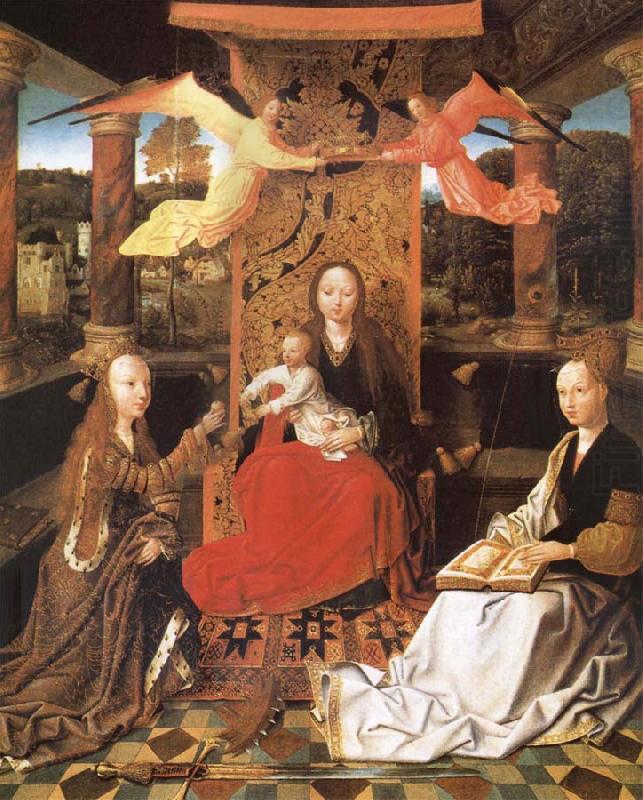 unknow artist The Madonna and the Nino enthroned, with the holy Catalina and Barbara china oil painting image